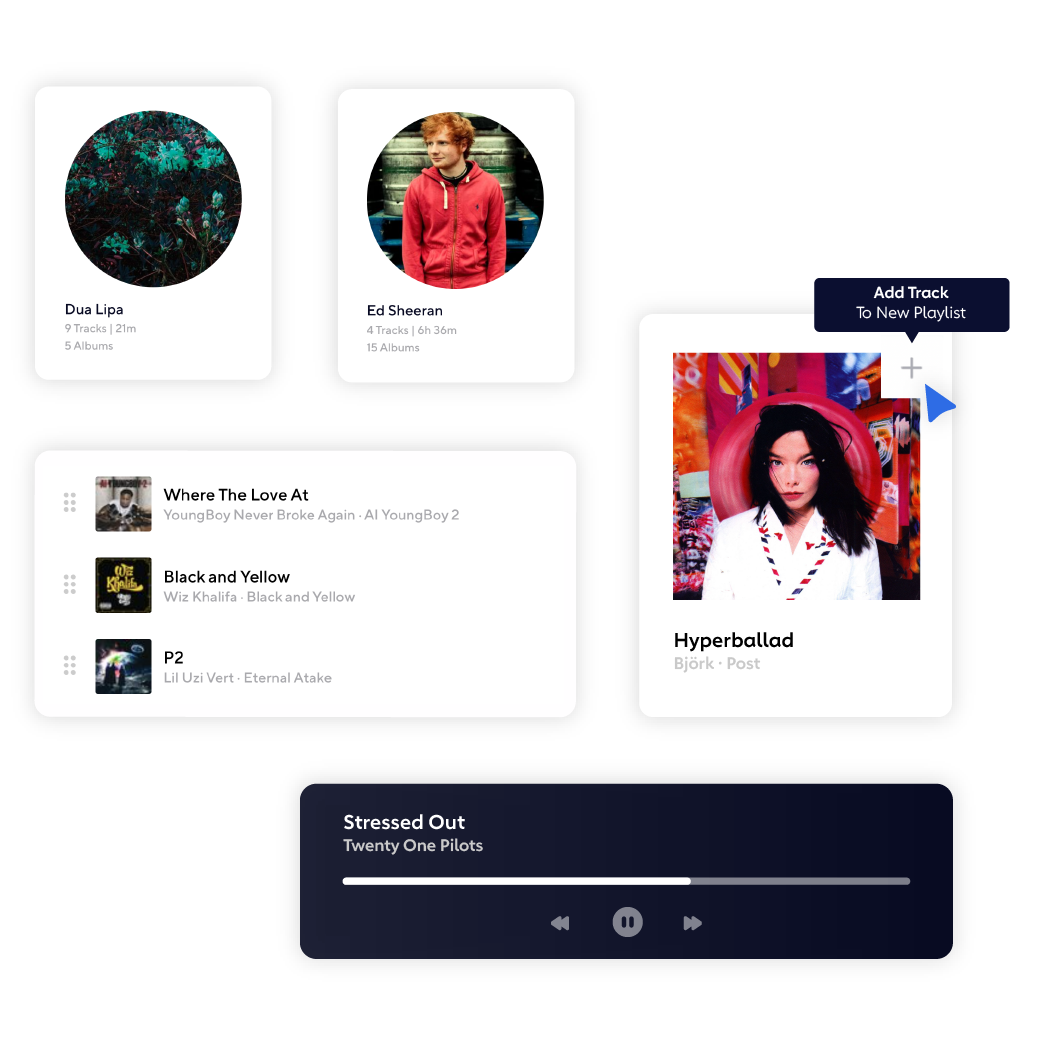 From Dua Lipa to Ed Sheeran Adaptr allows you can build the playlist that's right for your app.